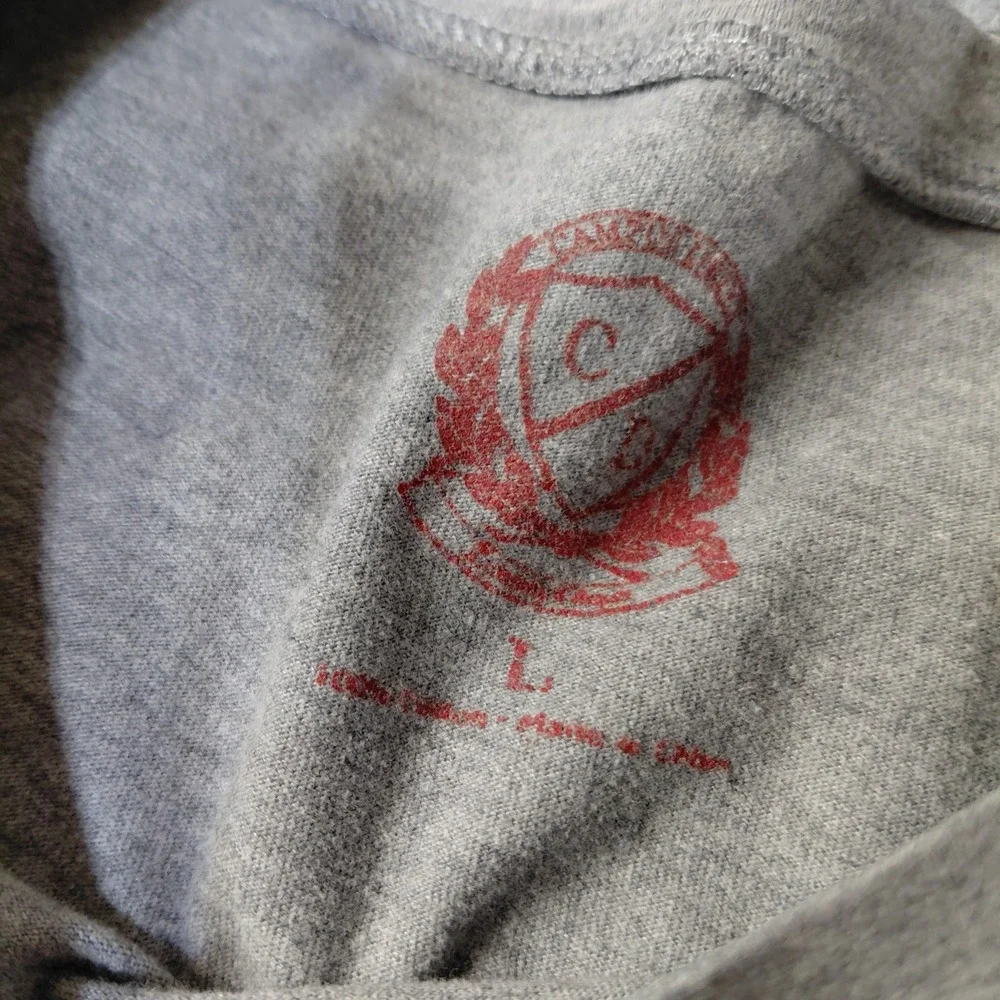 Ohio State Buckeyes Long Sleeve Shirt Mens LARGE Heathered Gray Sewn Patch Spell - Picture 6 of 7